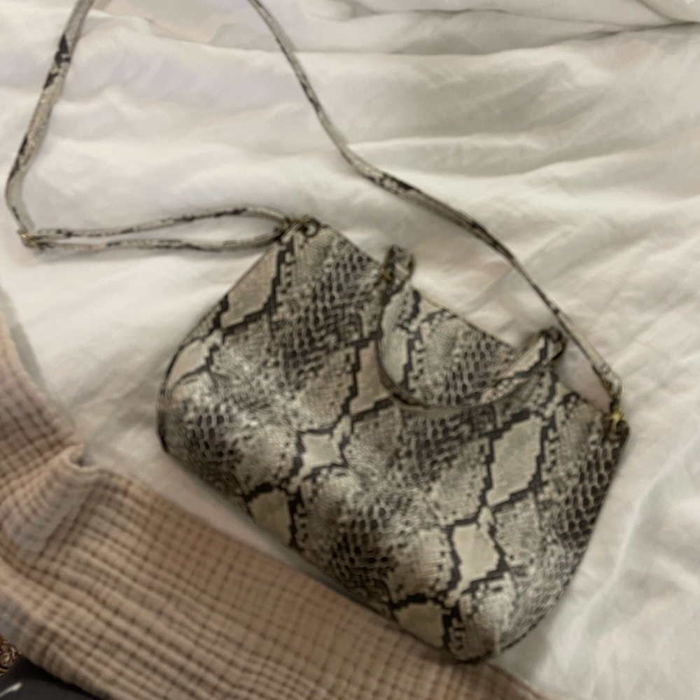 Free People snakeskin reversible purse